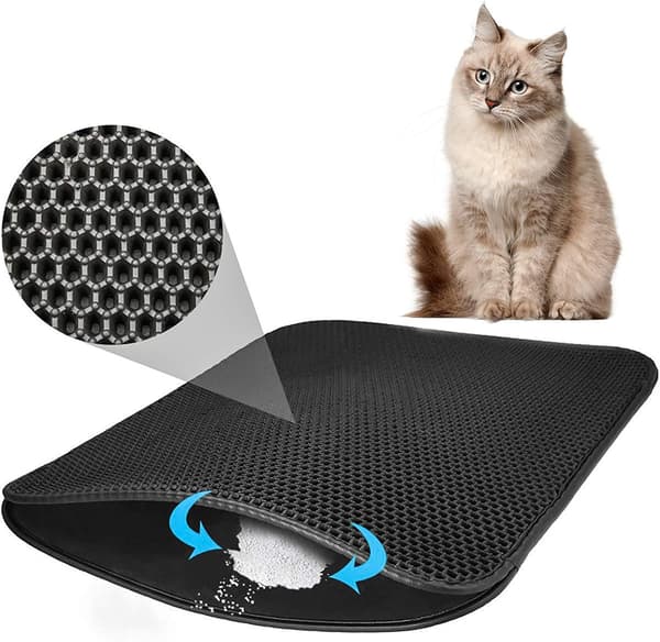 Glatt katteboksmatte, kattesandmatte 50x40cm Black one size