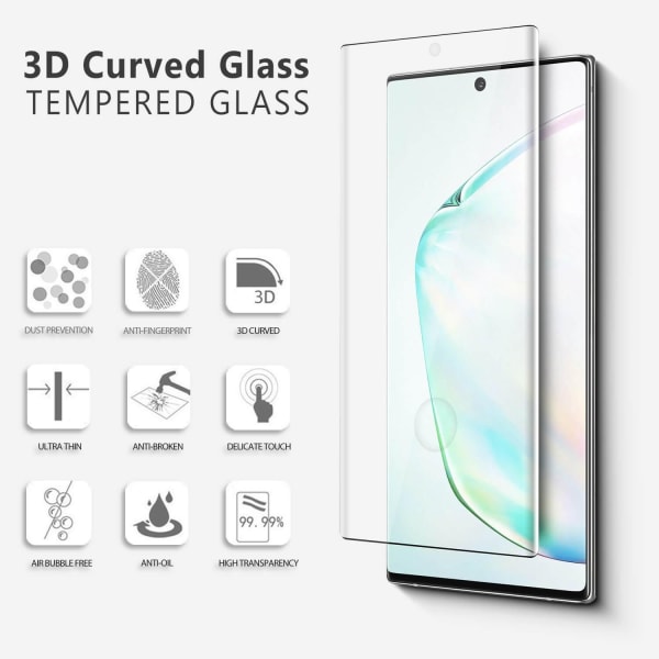 3x UV Light Light herdet glass med full deksel til Samsung Note Transparent one size
