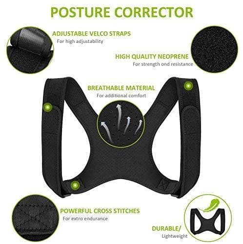 L Posture Ryglæn Holdestrop til ryggen Black L