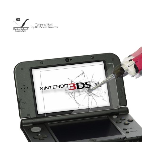 Nintendo 3DS Uusi XL karkaistu lasi näytönsuoja Transparent