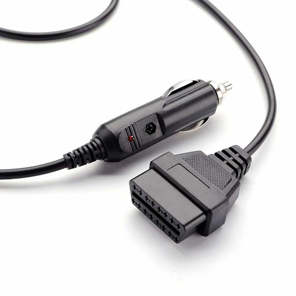 OBD adapter Cigaret lighter socket til OBD hun 4 meter Black