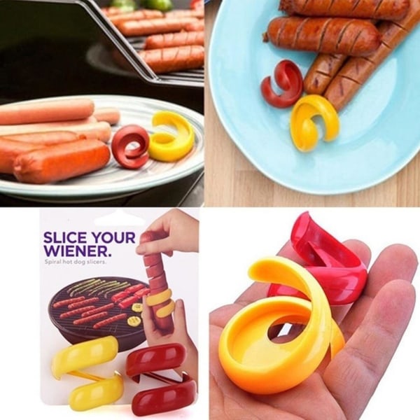 4X Spiral Pølse Cutter Red one size
