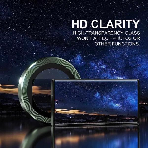 Grønt Samsung S24+ Plus kameralinsedeksel Transparent one size