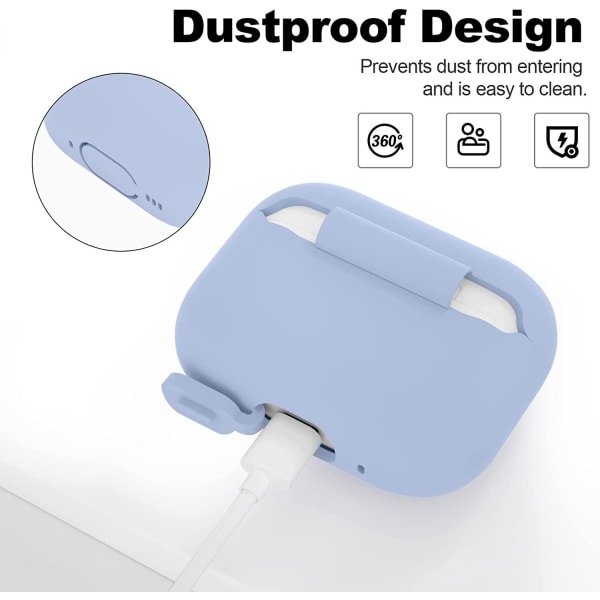 2x Blue Airpods PRO 2 Silikone skal Blue one size