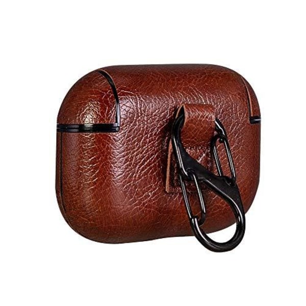 Læder taske til Apple Airpods Pro - mørkebrun Brown one size