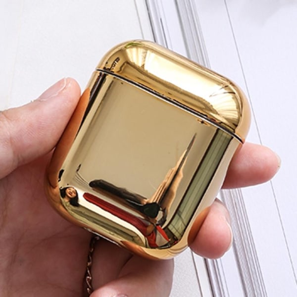 2x Kultainen sähkölevykotelo Apple Airpods / Airpods 2 Gold one size