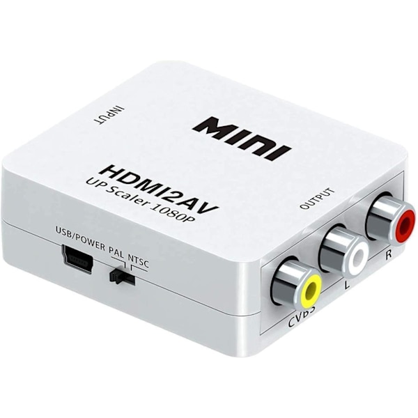 HDMI Till Composite RCA CVBS AV Converter Adapter Svart