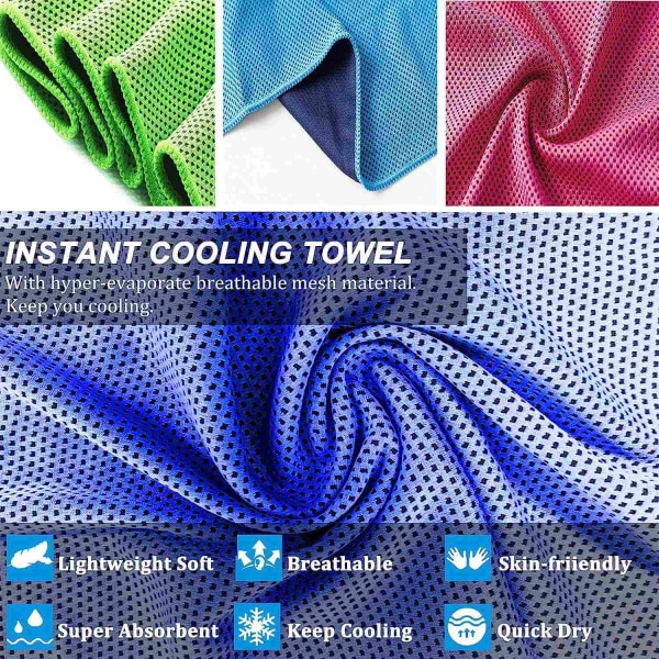 Træningshåndklæde Køling Ultra Absorbent Hurtigttørrende håndklæde Blødt mikrofiber Green one size