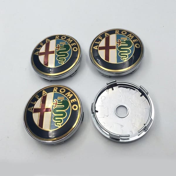 Alfa01 - 60MM 4-pakksenter dekker Alfa Romeo Silver one size