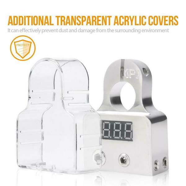 2x Batteriklämmor med LCD. Universal Silver