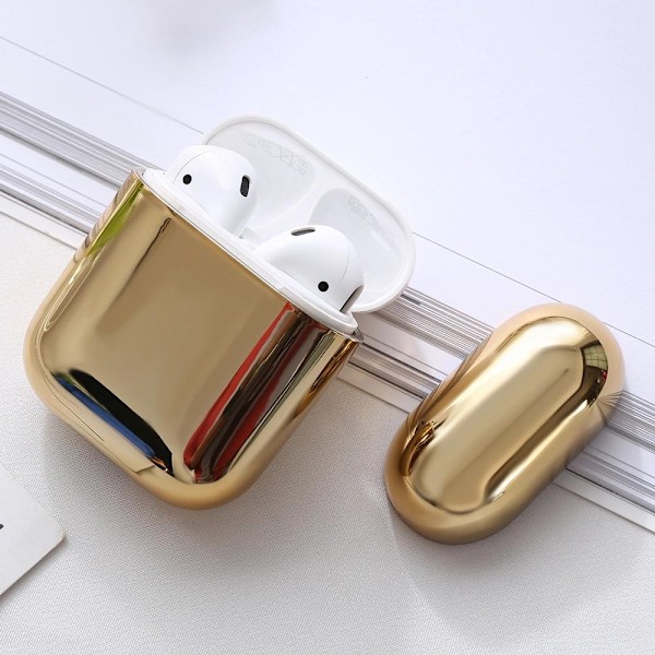 2x Gull elektroplateveske Apple Airpods / Airpods 2 Gold one size