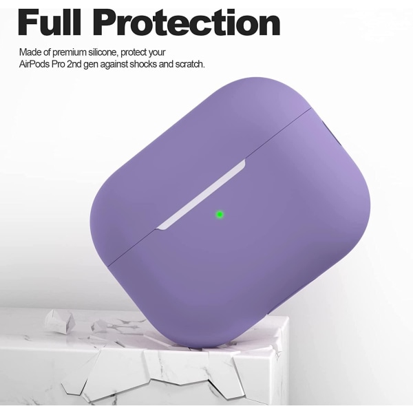 2x Lilla Airpods PRO 2 Silikone skal Purple one size