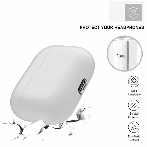 2x Silikonskal fodral för Apple Airpods PRO Vit Vit one size