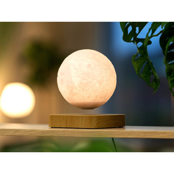 Kelluva kelluva Maglev-lamppu Ilmakehälamppu Moon Walnut White one size