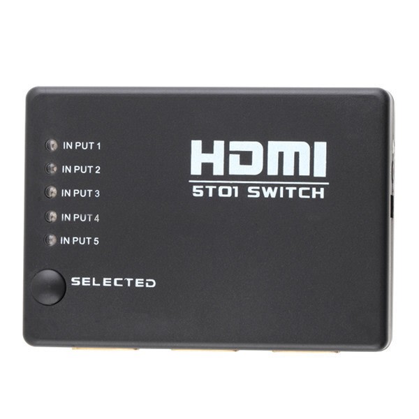 HDMI-kytkin kaukosäätimellä 5-suuntainen ja IR-silmä Black