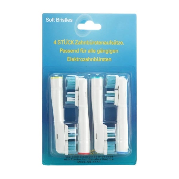 8-pakke Oral-B-kompatible tannbørstehoder SB-417A White