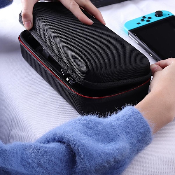 Suuri musta kova säilytyskotelo, Yhteensopiva kanssa Nintendo Switchille Black