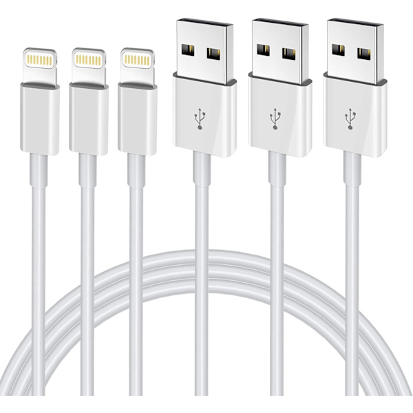 3x Lyn USB-kabel for Apple (3 meter) White