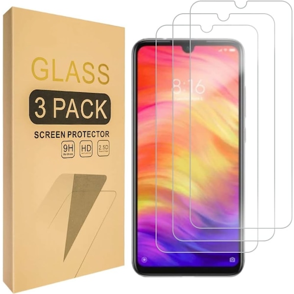 3x Skärmskydd i Härdat Glas för Xiaomi Mi Note 8/ Note 8 Pro Transparent one size