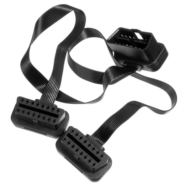 1x2 OBD2 OBDII Splitter forlængerledning 1x han 2x hun Black