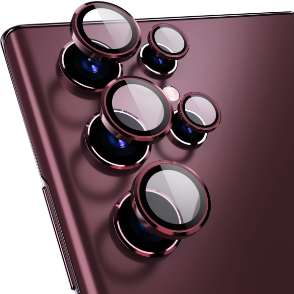 Viininpunainen Samsung S22 Ultra -kameran linssisuojus Transparent one size