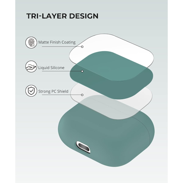 2x Grön Apple AirPods 3 skal silikon skyddsfodral för AirPods 3 Grön one size