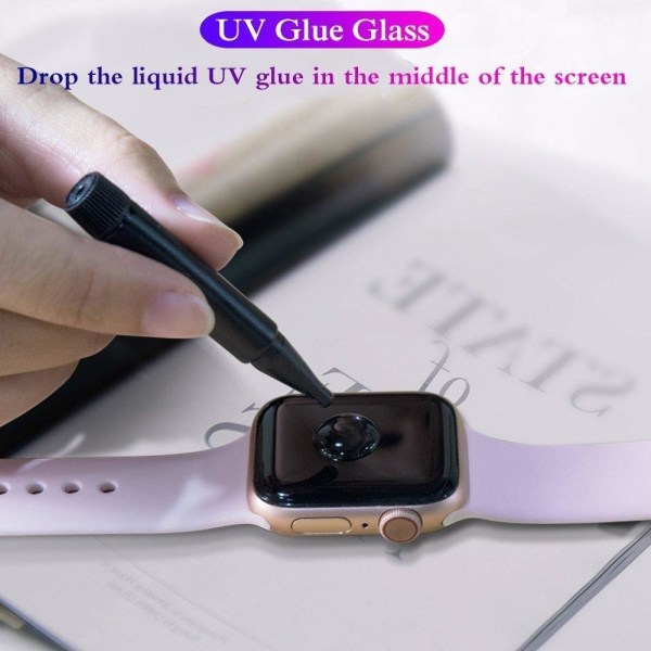 UV-lys hærdet glas skærmbeskytter til Apple Watch 45mm Transparent