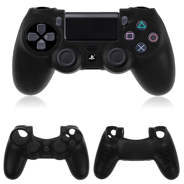 2x Silikon deksel for Playstation 4 PS4 kontroll - svart Black one size
