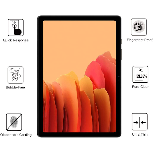 2X Skærmdæksel i hærdet glas til Samsung A7 Tab Transparent