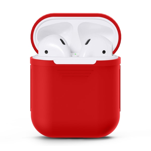 2x Silikon skal fodral för Apple Airpods / Airpods 2 - Röd Röd