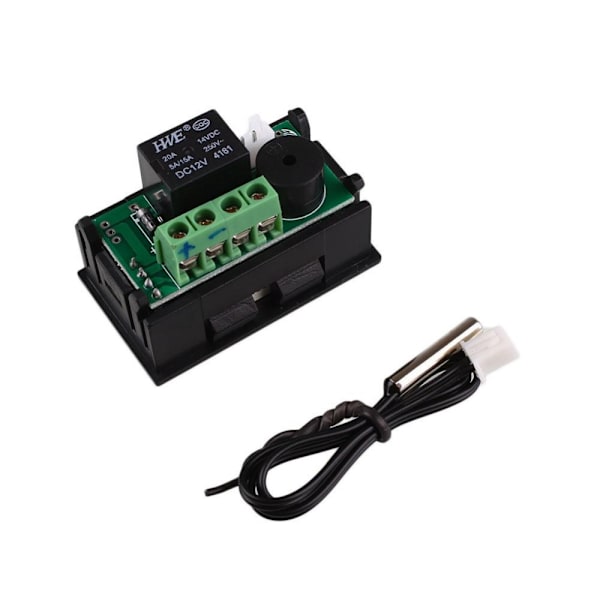 DC 12V 20A Digital Termostat relä Intelligent temperatur styrenhet Svart