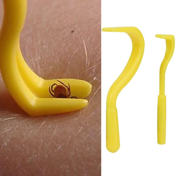 6-pakts Tick Remover / Tick Picker Yellow one size