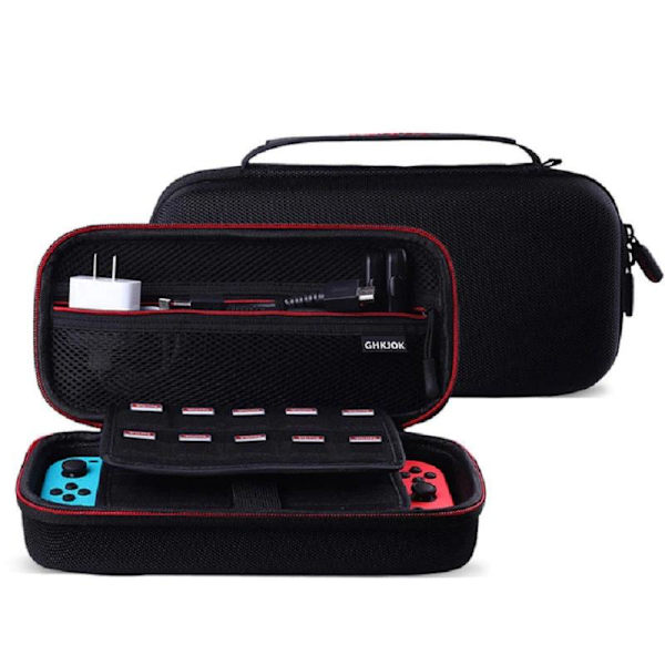 Suuri musta kova säilytyskotelo, Yhteensopiva kanssa Nintendo Switchille Black