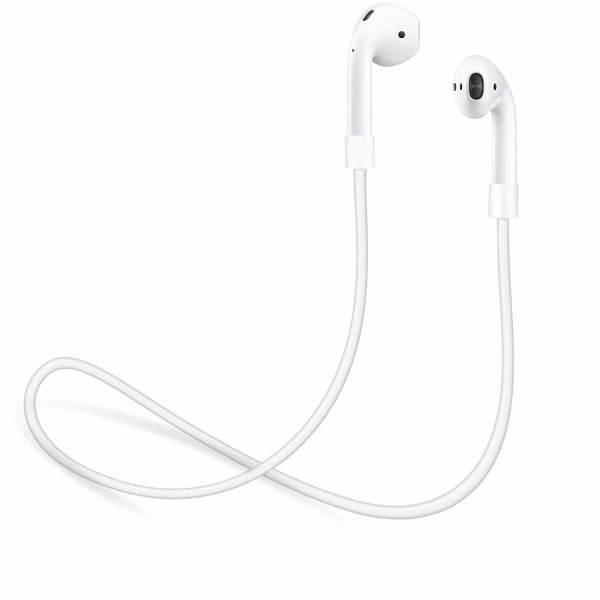 2x Hvit magnetisk silikon ledning Apple AirPods stropp stropper White one size