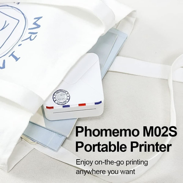 Phomemo M02S Termo Fotoprinter 300 dpi Med 7 ruller White