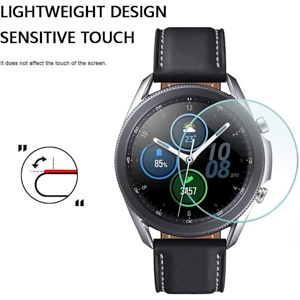 2x Hærdet glasskærmbeskytter til Samsung Galaxy Watch 45mm Transparent one size