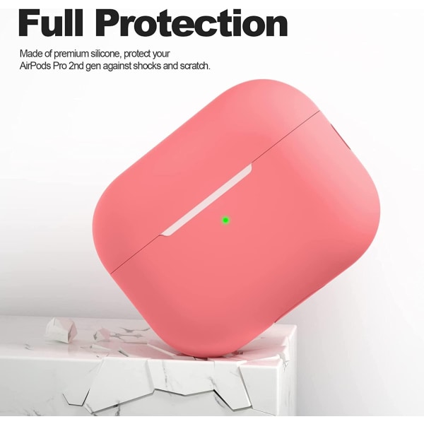 2x Vaaleanpunainen Airpods PRO 2 silikonikuorikotelo Pink one size