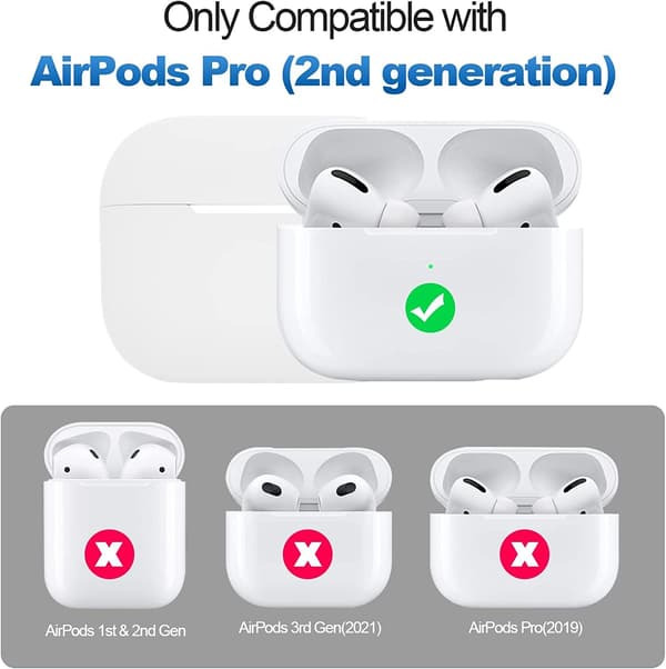 2x Hvidt Airpods PRO 2 silikone cover White one size
