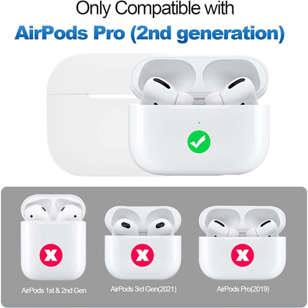 2x Vit Airpods PRO 2 Silikonskal fodral Vit one size