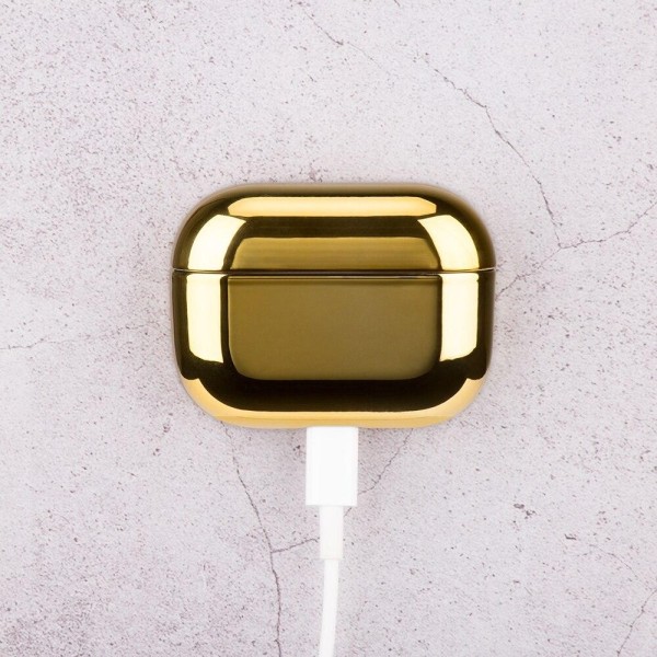 2x Guld elektropladetaske Apple Airpods PRO Yellow one size
