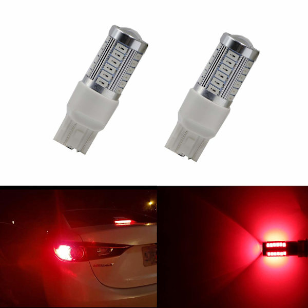 2x rød 7443 W21W T20 33st smd 5730 Red one size