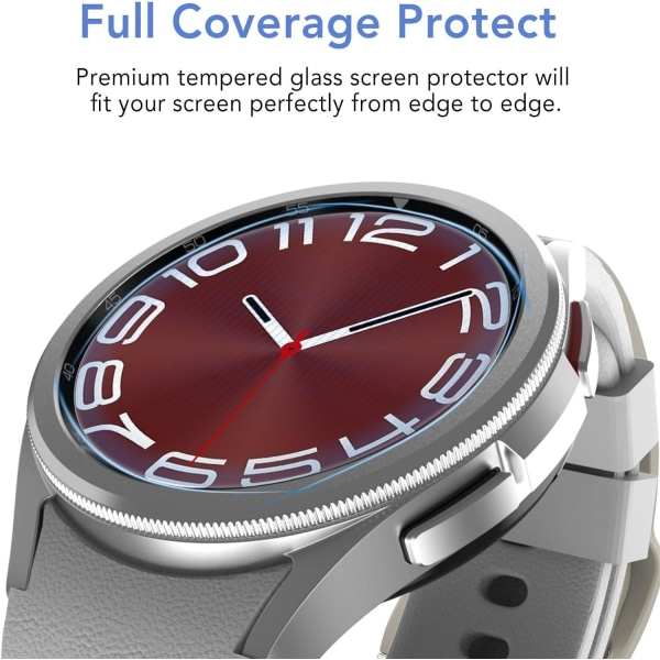 2x Hærdet glasskærmbeskytter til Samsung Galaxy Watch 43mm Transparent one size