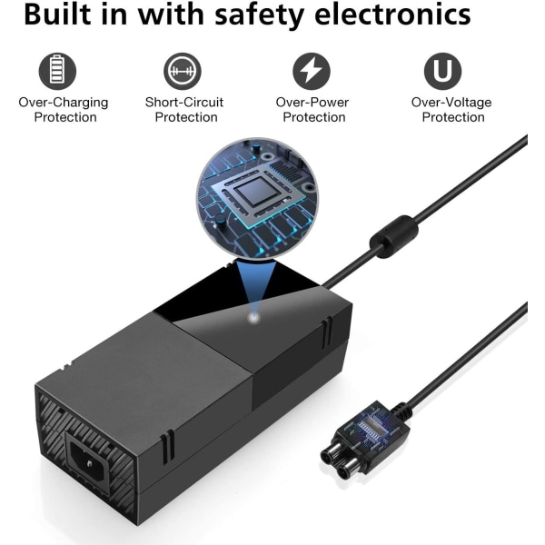 Strömadapter AC adapter till Microsoft Xbox One grå one size