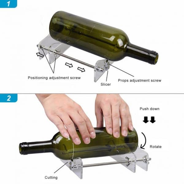 Flaskekutter laget av rustfritt stål og akryl Transparent one size