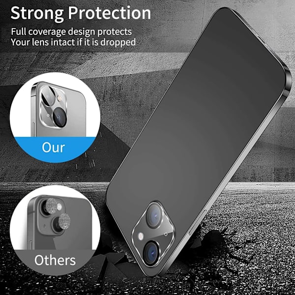 iPhone 15 / iPhone 15 Plus -kameran linssin suojus Transparent