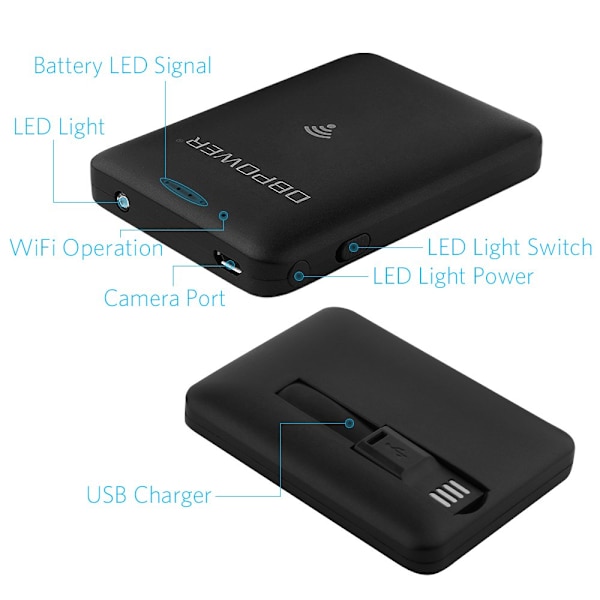 20M WIFI inspektionskamera för Android iPhone,Android,Windows Svart
