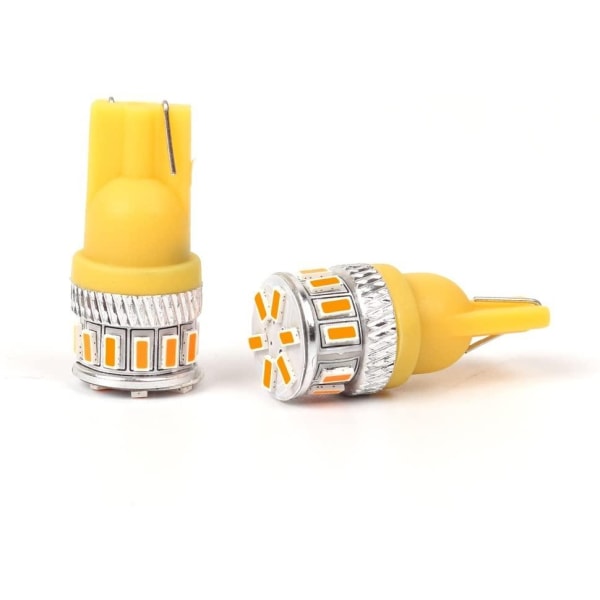 4X T10 Canbus W5W 18 st 3014 LED - Gul Yellow one size