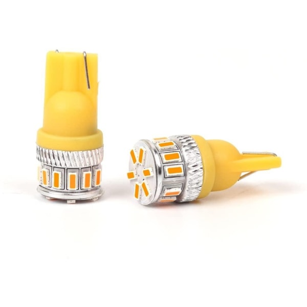 4X T10 Canbus W5W 18 stk 3014 LED - Gul Yellow one size