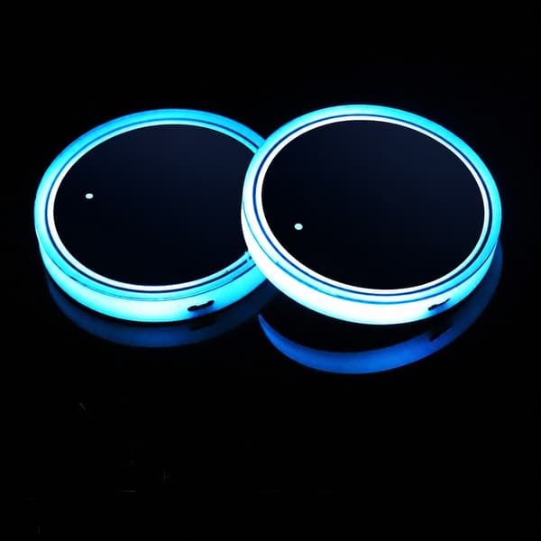2X KIA Led bottenplatta till mugghållare Silver one size