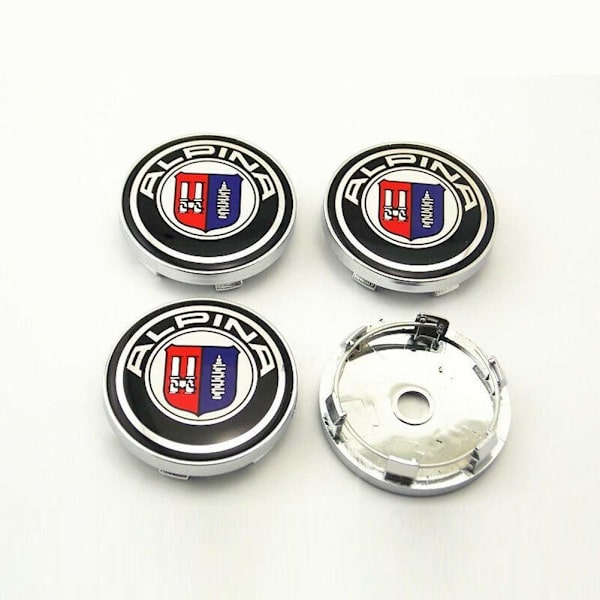 B13 - 68MM 4-pack Centrumkåpor BMW Alpina Silver one size